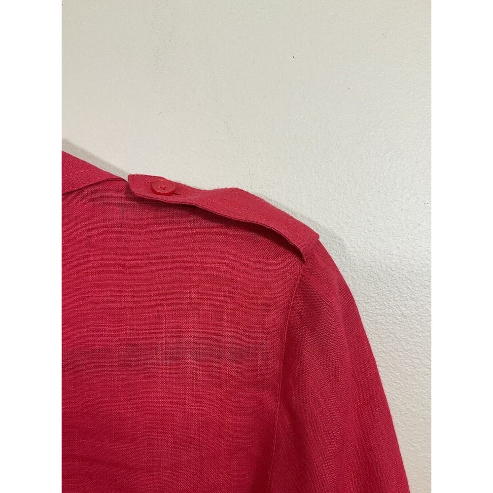Red Button-Up Women's Top - Picture 3 of 7
